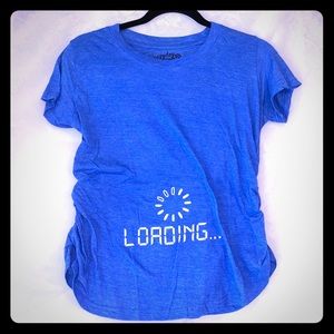 Funny “LOADING...” Maternity Tee Ruched Jersey Top Humorous Top Pregnancy